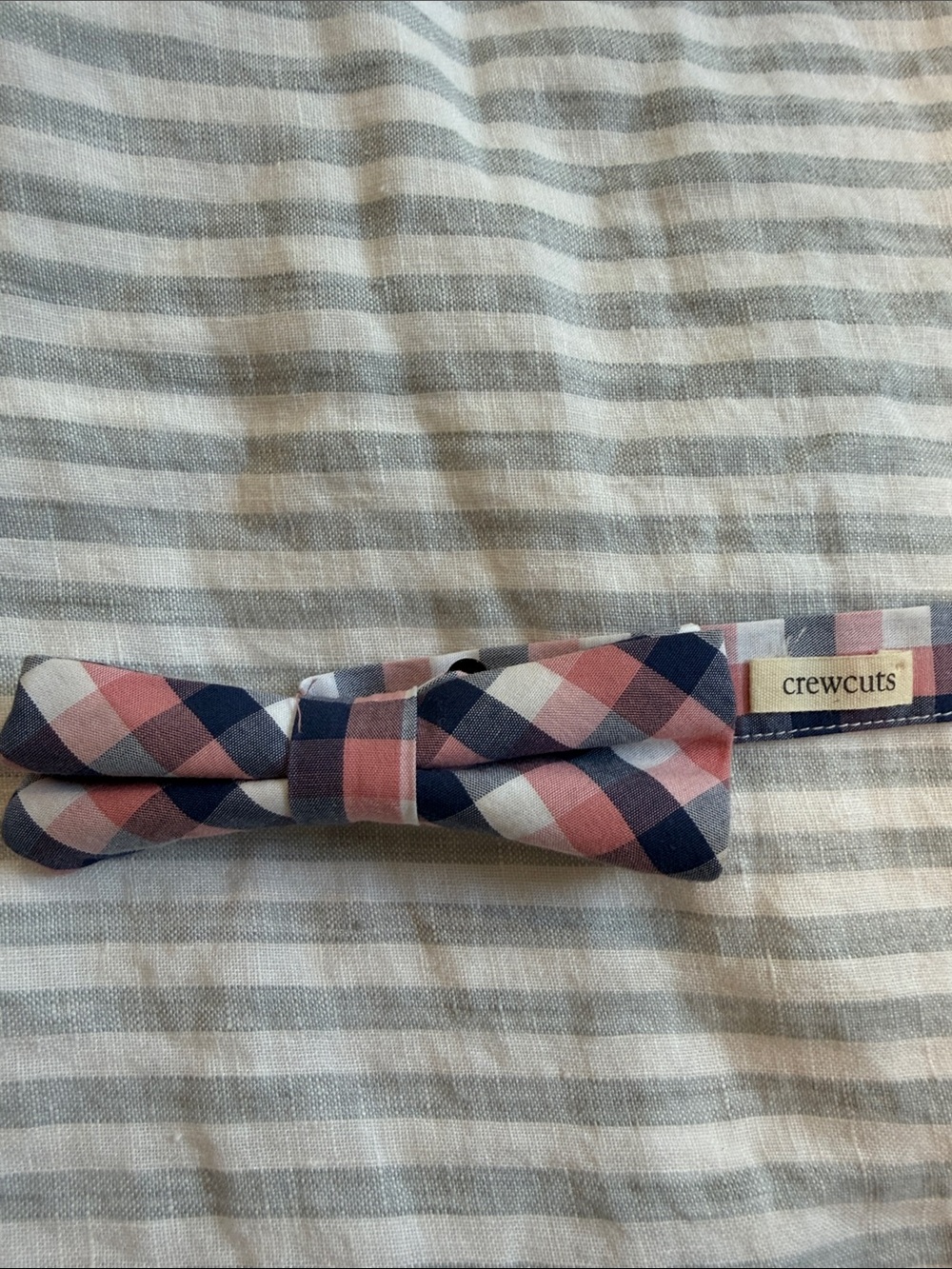 Crewcuts Navy Pink Plaid Bow Tie